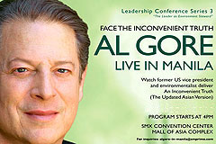 Al Gore face The Inconvenient Truth Live in Manila Philippines